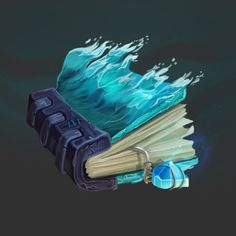 an image of a book with water splashing out of it's back end