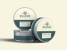 two tins of hillside botanicals handmade beard butter on a white background