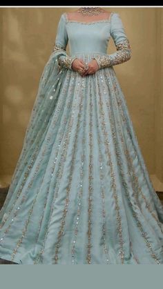 This outfit includes :
 • Silk fabric full gown
 • zardosi and gems work on front , back , sleeves and neckline
 • Dupatta self print pure organza jamawar Full Gown, Bridal Lehenga Choli, Designer Party Wear Dresses, Tailored Design, Party Wear Dresses, Bridal Lehenga, Lehenga Choli, Silk Fabric