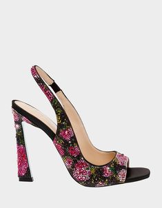 MINA FLORAL MULTI Slingback Heels | Women's Heels – Betsey Johnson Shoes Heels Classy, Floral Heels, Heels Classy, Slingback Heels, Fancy Shoes, Shoe Inspo, Women's Heels, Carrie Bradshaw, Slingback Heel