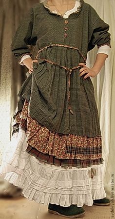 Crochet Patterns Stitches, Lagenlook Clothing, Bohemian Clothes, Mode Inspiration, A Dress