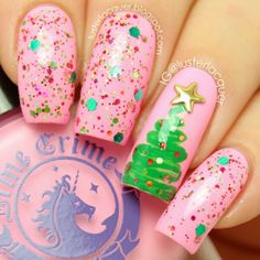 Christmas Nails Disney, Pink Christmas Nails, Nails Disney, Trendy Nail Art Designs, Holiday Nail Art, Nails Only, Festival Nails, Trendy Nail Art, Christmas Nail Designs