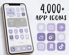 a cell phone with the text 4, 000 + app icons on it next to an iphone