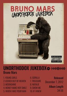 the poster for bruno mars'unauthorized jukebox