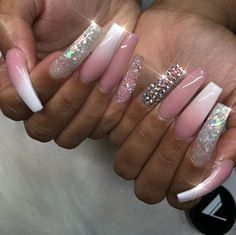 Sweet 16 Nails, Fire Nails, Bling Nails, Best Acrylic Nails, Chrome Nails