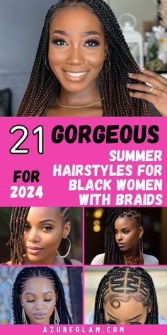 Embrace the summer vibes with our captivating collection of summer hairstyles for black women, highlighting the beauty of box braids. In 2024, these hairstyles are not just a trend but a powerful fashion statement that deserves attention. Explore a plethora of box braid styles, ranging from classic and elegant to vibrant and playful. Make this summer unforgettable with these captivating and versatile braided looks. Free Tress Braids Hairstyles, Feed In Box Braids Hairstyles, Trending Braided Hairstyles 2024, Summer 2024 Braids, Summer Braids For Black Women 2024, Braids For Black Women 2024, Cornrows And Box Braids Hairstyles, Summer Braids Hairstyles, Corn Rows Braids Black Women