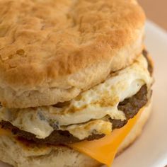 an egg and cheese sandwich on a plate