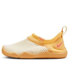 (TD) Nike Aqua Sock 360 Shoes 'Solar Yellow White' 943759-100 Spring Non-slip Slip-on Running Shoes, Summer Running Shoes With Round Toe, Non-slip Round Toe Running Shoes For Summer, Non-slip Running Shoes With Round Toe For Summer, Spring Mesh Running Shoes Non-slip, Spring Non-slip Mesh Running Shoes, Spring Mesh Non-slip Running Shoes, Casual Orange Sneakers With Breathable Mesh, Orange Sports Sneakers With Breathable Mesh