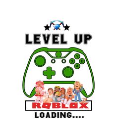 a video game controller with the words level up and roblox loading on it