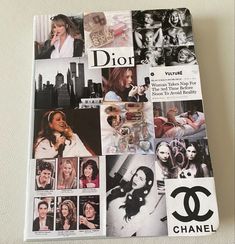 a book with pictures of women on it and the words dior written in black