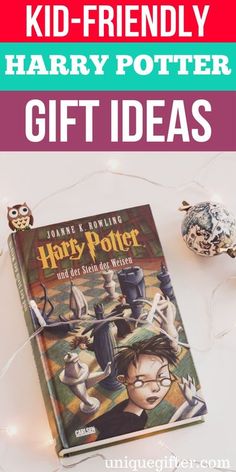 the harry potter gift idea for kids with text overlay that reads, kid - friendly harry potter gift ideas