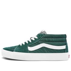 Vans Sk8-Mid Classic Mid-Top Casual Skate Shoes Unisex Green VN0A3WM322K (SNKR/Mid Top) Green High-top Skate Shoes With Laces, Green Vans Sneakers With Rubber Sole, Green Mid-top Skate Shoes With Vulcanized Sole, Green Mid-top Skate Shoes With Laces, Vans Green Round Toe Sneakers, Green Vans Sneakers With Round Toe, Green Slip-on Skate Shoes With Vulcanized Sole, Vans Green Round Toe Skate Shoes, Vans Green Slip-on Skate Shoes