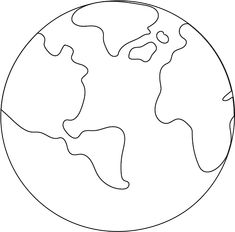 a black and white drawing of the earth