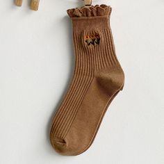 Aeshtetic Autumn Flower Tube Socks | Cute Winter Socks | Breathable Cotton Socks – Tristar Boutique Aesthetic Socks, Trendy Socks, Socks Cute, Girl Backpacks School, Lace Socks, Winter Socks, Fruit Design, Cozy Vibes, Dark Khaki