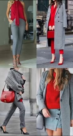 Gray And Red Outfits For Women, How To Wear Grey Pants, Burgundy Christmas Outfit, Grey Burgundy Outfit, Colors That Go With Gray Clothes, Red And Grey Outfits For Women, Gray And Burgundy Outfit, Gray Color Combinations Outfit, Grey And Red Outfits