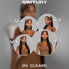 an image of a woman with four different hair types in the same photo and text that says, simtury