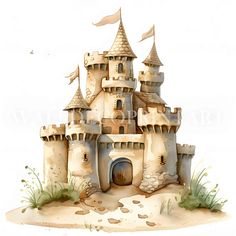 a drawing of a castle made out of sand