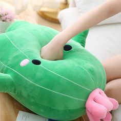 The Cactus Plushy Kawaii Style - Kawaii Peach Cactus Cushion, Plant Cactus, Sleeping Pillow, Pillows Flowers, Pillow Room, Cat Plush