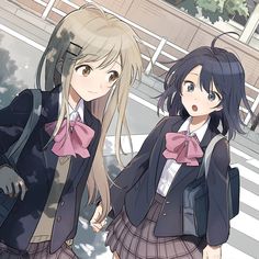 Cute Anime Best Friends, Two Anime Best Friends, 2 Anime Best Friends, Anime Friends, Anime Girlxgirl, Two Girls