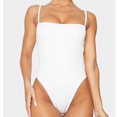 Never Worn Before Pretty Little Thing White Swimsuit! White One Piece Swimsuit, White One Piece, Swimming Swimsuit, White Swimsuit, Pretty Little Thing, Little Things, Womens Swim, One Piece Swimsuit, Color White