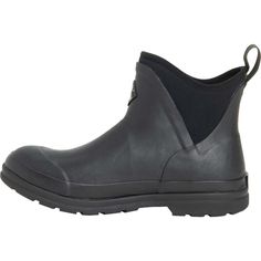 Style number: OAW000. Black original 6 inch ankle boot. 100% waterproof material. Full neoprene construction. Exposed on sides for added comfort & easy on/off. 3D Airmesh lining for breathability. BioDEWIX™ dry footbed insert. Topcover with NZYM™ for odor control and moisture management. Molded PU Insert with Memory Foam for Superior Underfoot Comfort. Rubber outsole with innovative lug design provides traction while quickly releasing mud and other debris. Womens Muck Boots, Boots Store, Muck Boots, Ankle Boots Black, Pull On Boots, Boot Brands, Rubber Boots, Boot Accessories, Black Ankle Boots