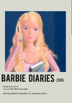 the barbie doll is talking on her cell phone