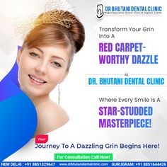 Unveil your most captivating smile✨🦷 at Dr. Bhutani Dental Clinic👨‍⚕️ Where every smile is treated like a celebrity's signature!✅⭐ . . . #DrBhutaniDentalClinic #bestdentist #dentaltreatment #dentalhealth #dentaltreatment #dentalclinicindelhi #bestdentalclinicindelhi #dentist #dentalclinic #dentalcare #dentalhygiene #dentalcleaning #dentalclinicindelhi #dentalclean #smiles #celebritysmile #smilemakesyoubeautiful #smilematters #smilemakeover #celebrities #dentalmakeover #DentalJourney Dental Makeover, Invisalign Braces