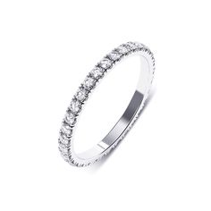 The Eternity is a timeless ring with a classic full-eternity design. Made from S925 sterling silver, it features round-cut simulated diamonds in a channel setting for a beautiful sparkle. It's also available in rose gold. For those who love understated elegance, The Eternity suits both daily wear and special events. Its seamless design brings a touch of sophistication to any look and is perfect for stacking with other rings. Enjoy the lasting beauty of The Eternity, symbolizing eternal love and