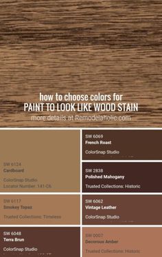 the color scheme for paint to look like wood stain