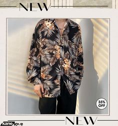 Men's Fashion Retro Long Sleeve Loose Tiny Flower Shirt Mens Fashion Retro, Flower Shirt, Tiny Flowers, Elevate Your Style, Your Style, Men's Fashion, Mens Tops, Long Sleeve, T Shirt