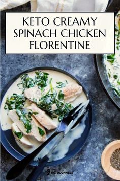 keto creamy spinach chicken florentie on a plate