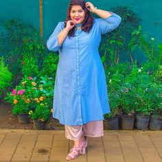 Face the blue on monday. from @thechubbytwirler - Fashion should be a way to express yourself and not slim yourself down !!! And @amydus allows us to feel and be just that ... Perfect as work wear for a Sunday Brunch or that PTA meeting that you need to go to... Find these comfortable summer-y Pink Culottes and Blue Chambray Kurta in your size only on Amydus . . . . #plussizefashion #plussize #fashion #plussizeblogger #psblogger #plussizemodel #spring #loveyourself #effyourbeautystandards #i Pink Culottes, Pta Meeting, Cotton Kurti, Folding Clothes, Desi Wedding, Girls Wardrobe, Sunday Brunch