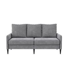 Cassia Pillowback 3-Seater Velvet Sofa with Pocket Coil Seating - Light Gray High Sofa, Backrest Pillows, Oversized Pillows, Sofa Online, Furniture Assembly, Take A Seat, Furniture Removal, Velvet Sofa, 3 Seater Sofa