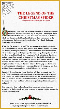 the legend of the christmas spider is shown in this letter to santa claus from his family