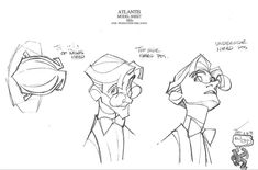 some sketches of the characters from disney's beauty and the beast, including an animation character