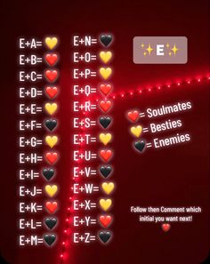 a red background with lots of hearts on it and the words e - fo = e