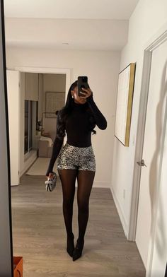 Cute Outfits Winter Going Out, New Year Night Outfit, Night Out Outfit Classy Black Women, Shorts And Tights Winter, Nye Outfit Black Women, Fur Skirt Outfit Black Women, Outfits With Tights Black Women, Classy Day Outfit