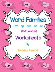 word families worksheets by robina azmat