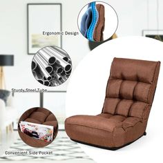 an image of a chair that is in the middle of a room with different types of furniture