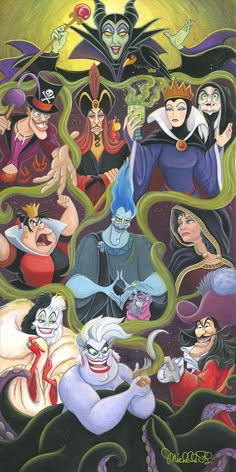 an image of disney characters from the animated movie, maleficent and their family