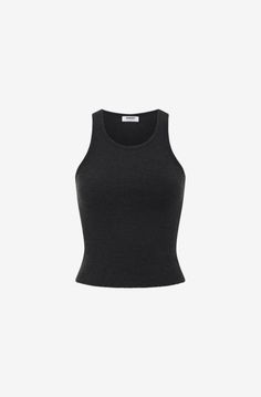 The basic of your dreams. Cut from ribbed cotton, this everyday tank pairs well with anything and is sure to become a staple in your wardrobe. Black Sleeveless Tank Top With Ribbing, Trendy Ribbed Tank Top For Everyday, Trendy Everyday Ribbed Tank Top, Black Ribbed Tank Top, Black Ribbed Tank Top For Everyday Wear, Everyday Black Ribbed Tank Top, 8 Mile, Ribbed Tank Top, New Black