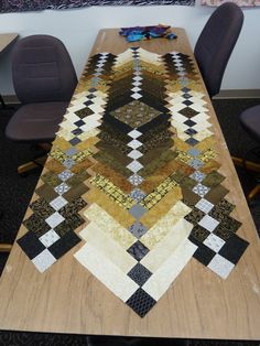 the table is made up with many different patterns