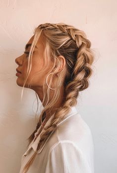 Blonde Braided Hairstyles #braidedhairstyles #braidedhairstylesforblackwomen #braidedhair #braidedhairstylestutorials #dutchbraids #frenchbraid #fishtailbraid #fishtail #hairstylesforshorthair Long Blonde, Long Blonde Hair, Blonde Hair, A Woman, Braids, Blonde, Hair, White, Plaits