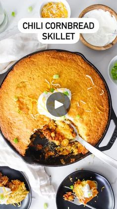 4.4K views · 1.2K reactions | GAME DAY FOOD Part 5: CHILI CORNBREAD SKILLET! 🌶️ 🌽🏈 resharing one of my most viral recipes over the past 2 years!! It’s the perfect pairing of everyone’s favorite fall duo: chili and cornbread 🤝

INGREDIENTS:
1 lb ground beef
1 small onion, diced
2 cloves garlic, minced
1 cup bell peppers, chopped 
1 - 15 ounce can chili beans
1 - 10 ounce can rotel
1 cup bloody Mary mix
3 - 8.5 ounce boxes corn muffin mix - I use Jiffy
1 cup milk
3 eggs
1 cup colby jack cheese, shredded
Oil

SEASONING MIX
1 tbsp chili powder
1/2 tbsp cumin
1 tsp garlic powder
1 tsp onion powder
1/2 tsp smokey paprika
Salt & Pepper to taste

Preheat oven to 375. In a 12 inch cast iron skillet over medium heat, add oil. Once oil is hot add ground beef to the pan, breaking it up as it cooks Cornbread Skillet, Chili Cornbread, Corn Muffin, Chili Beans, Viral Recipes, Skillet Cornbread, Chili And Cornbread, Corn Muffin Mix, Colby Jack