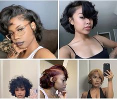 Side Part Perm Rod Set, Short Bob African American Hair, Long Pixie Haircut Curly Hair, Short Wavy Hair Asian, Short 90s Blowout, Fluffy Pixie Cut Black Women, Long Pixie Haircut For Black Women, Short Blowout Hairstyles Black Women, Curled Hairstyles For Short Hair