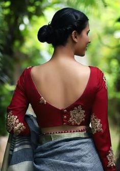 Vetement Hippie Chic, Front Blouse Designs, Indian Blouse Designs, V Model, Fashionable Saree Blouse Designs, Sari Blouse Designs