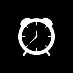 an alarm clock icon on a black background