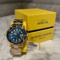 Brand New With Box And Cards. Never Used! Clearance Sale Get Before Gone!! Blue Watch Accessories For Gift, Blue Automatic Watch As A Gift, Mens Invicta Watches, Bezel Bracelet, Water Resistant Watch, Watches For Sale, Mens Chronograph, Divers Watch, Chronograph Watch Men