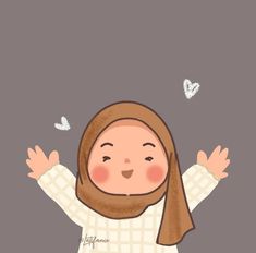 Fesyen Islam, Islamic Cartoon, Anime Muslim, Hijab Cartoon, Braut Make-up, Cute Doodles Drawings, Cool Wallpapers Cartoon, Cartoon Faces, Cute Easy Drawings