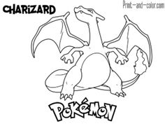 the pokemon coloring page for charizard and other children's characters, including an adult